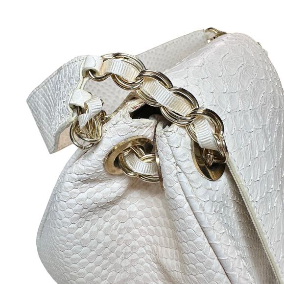 Banana Republic | Women | Vintage Cream Cow Leather Snake Textured Mini Handbag - Picture 14 of 16